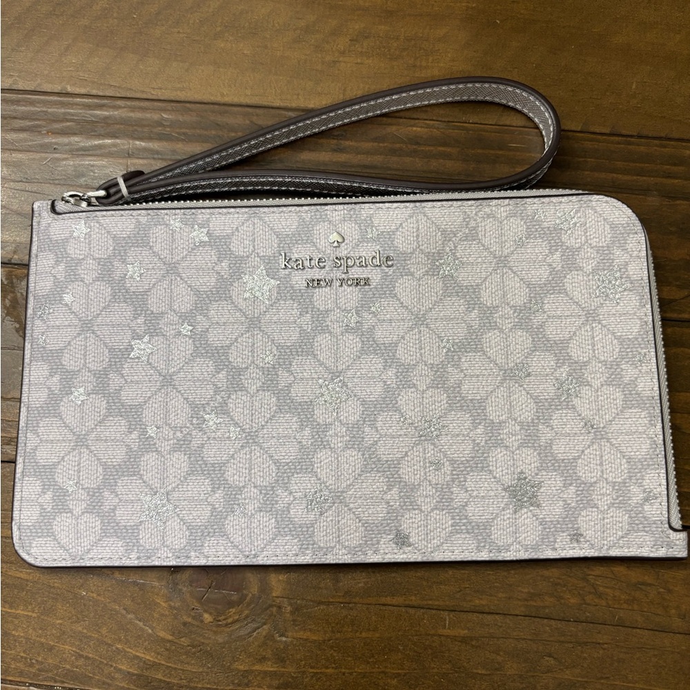 Kate Spade Spade Flower Star Toss Medium L-Zip Wristlet